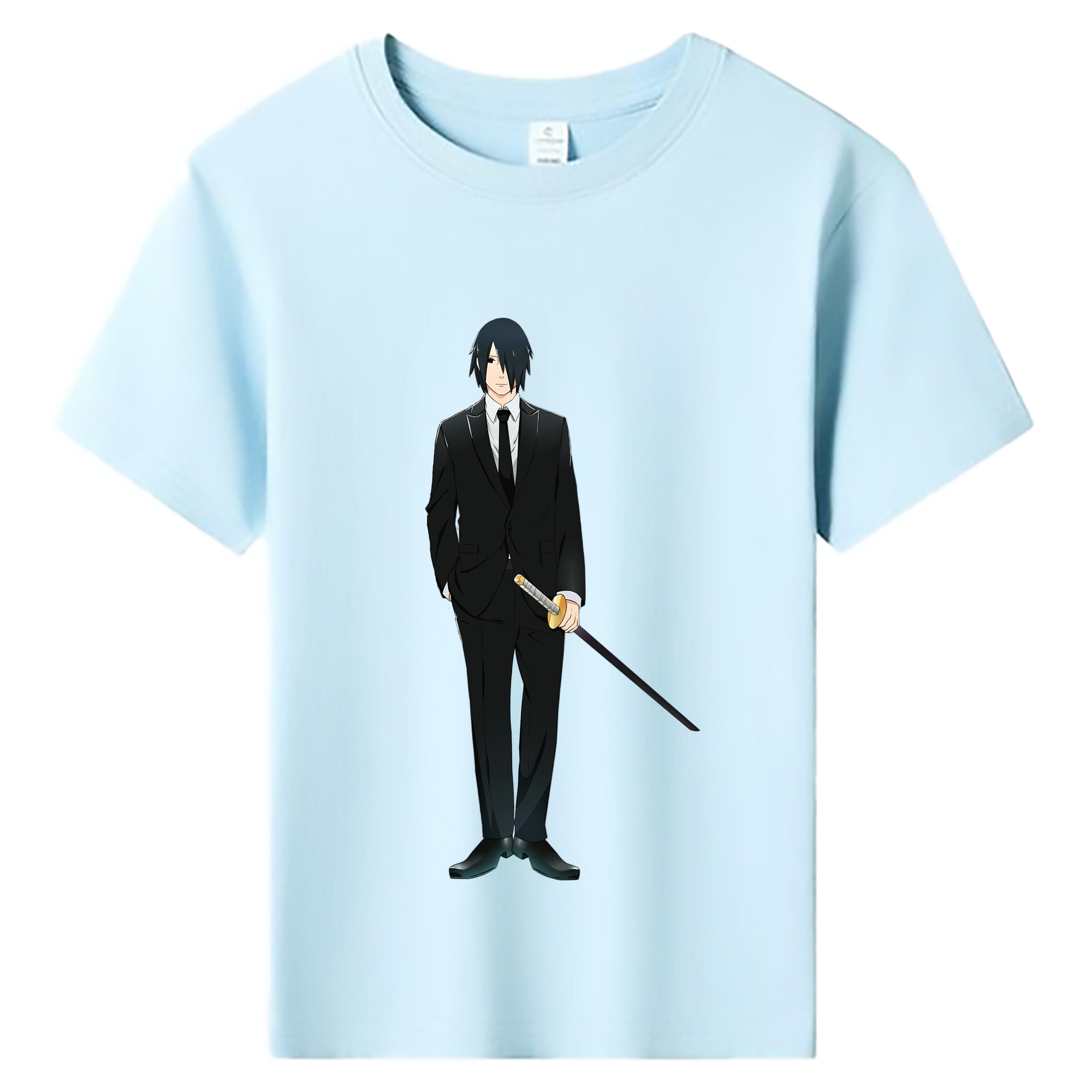 （画像用） NARUTO -ナルト- うちは サスケ Uchiha Sasuke 綿100％キッズTシャツ（フロントプリント）